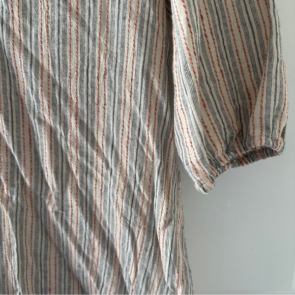 Damsel + The Odells Striped V-Neck Trapeze Flounce Dress Women’s Sz Small Spring - Picture 9 of 16